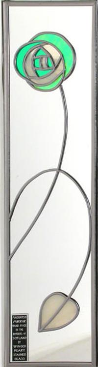 Single Mirror Rose & Leaf in Iridescent Green